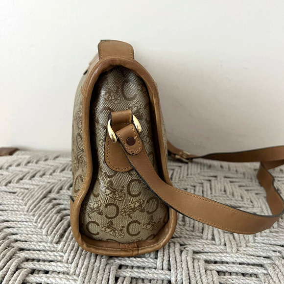 CELINE Macadam Diffusion Tan Canvas and Leather Crossbody Bag - Picture 8 of 15